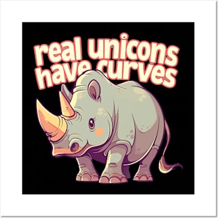 real unicorns have curves Posters and Art